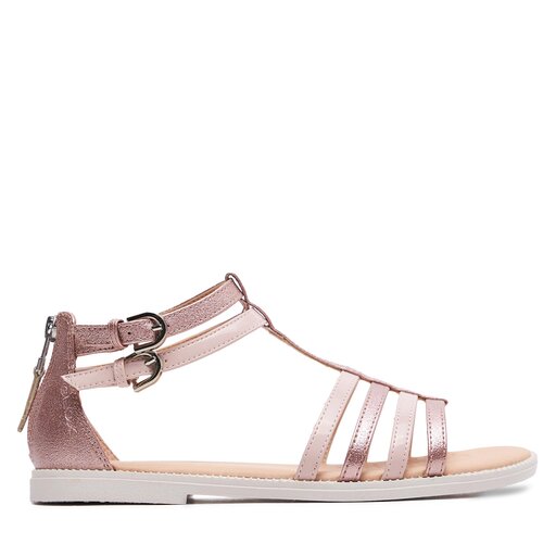 Geox Mädchen J Karly Girl Sandale - Ledersandale Mit Blockabsatz