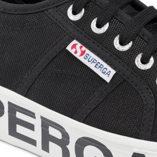 Sneakers aus Stoff Superga 2790 Cotw Outsole Lettering S00FJ80 Schwarz eschuhe