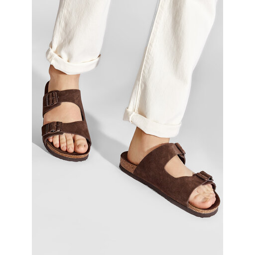 Pantoletten Tommy Hilfiger Cork Suede Buckle Sandal FM0FM04367 Braun eschuhe