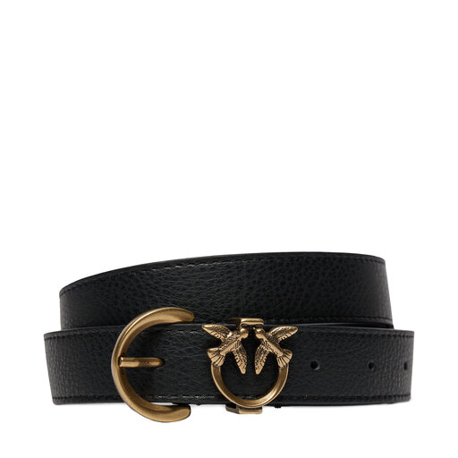 Pinko Women's Tamboril Leather Belt Black