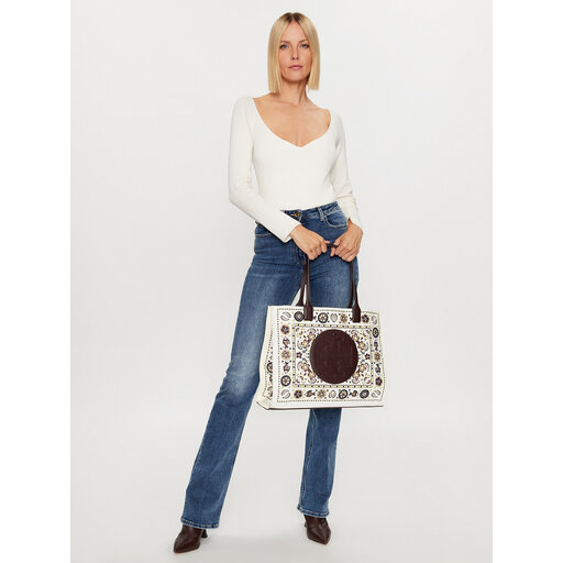 Sac a main Tory Burch Ella Printed Tote 146967 Ecru