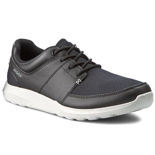 Halbschuhe Crocs Kinsale Lace Up 203052 Black Pearl White eschuhe
