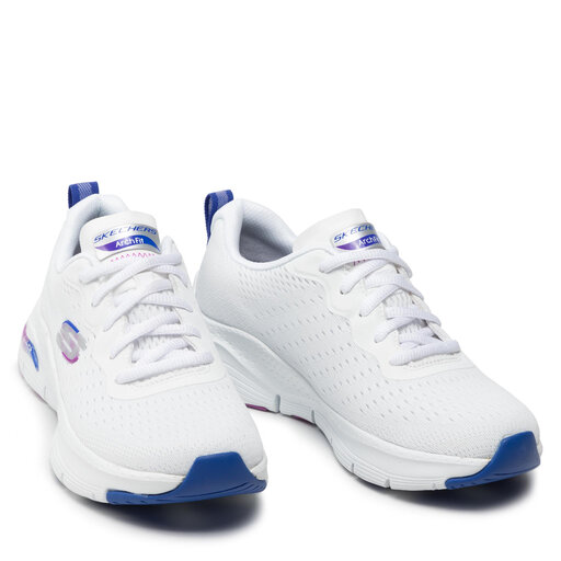 White and blue skechers online