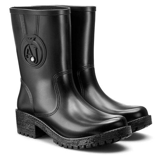 Cizme de cauciuc Armani Jeans B55K2 52 12 Black epantofi.ro