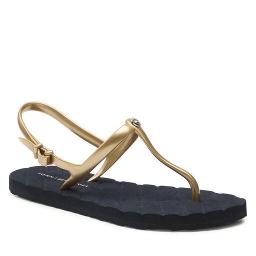 Sandały Tommy Hilfiger Th Classy Flip Flop FW0FW05823 Złoty