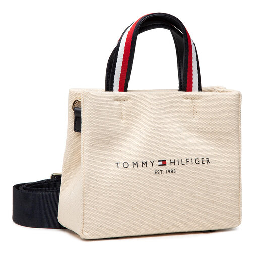 Torebka Tommy Hilfiger Tommy Shopper Micro Tote Canvas AW0AW09976 Beżowy