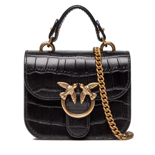 Geantă Pinko Love Micro Bell Croco AL 2223 PLTT 1P22T1 A03I Negru