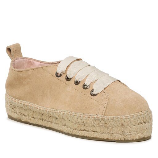 Espadrile Manebi Lace Up Espadrilles K 1.1 E0 Champagne Beige epantofi.ro