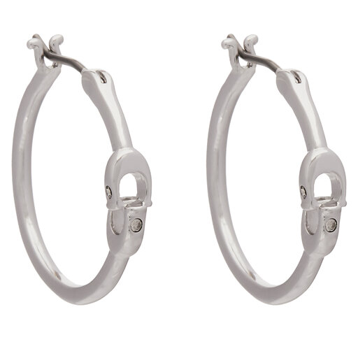 Ohrringe Coach Signature Hoop Earrings 37408160RHO030 Silberfarben