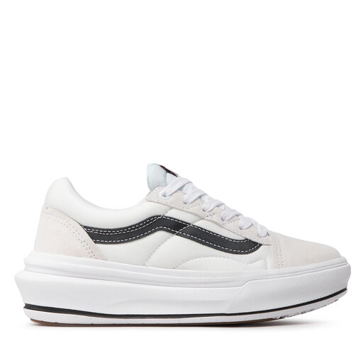Womens white vans with black stripe best sale