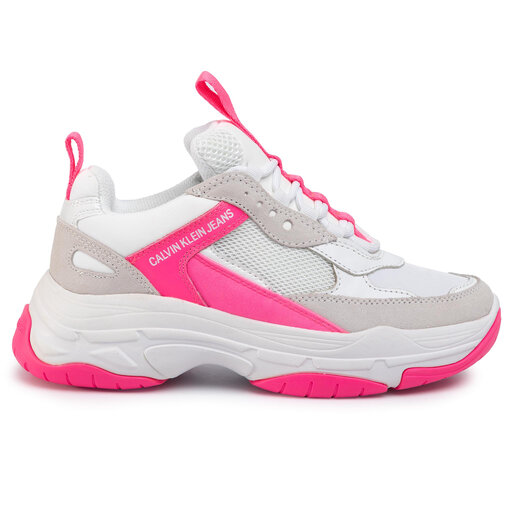Laisvalaikio batai Calvin Klein Jeans Maya R0802 White/Pink Fluo •  Www.eavalyne.lt