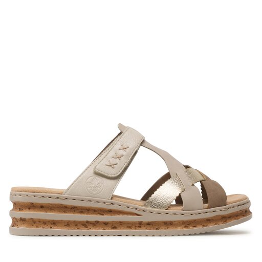 Rieker Mules Femme 62989 - Cuir Synthétique - Semelle Confort - Lavable En Machine