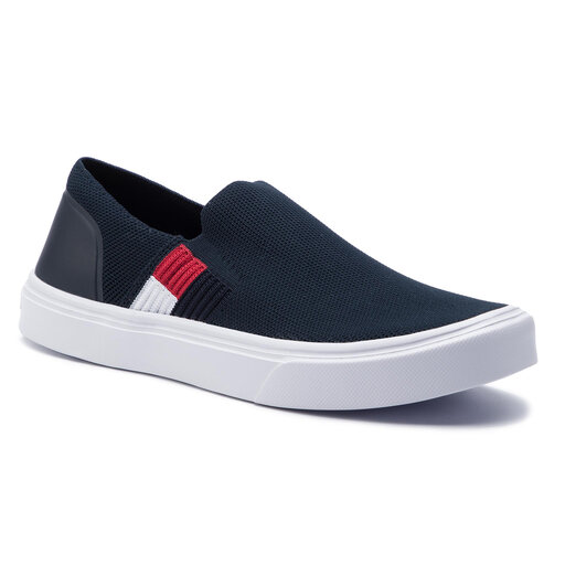 Tennis Tommy Hilfiger Lightweight Knit Flag Slip On FM0FM02546 Bleu marine chaussures