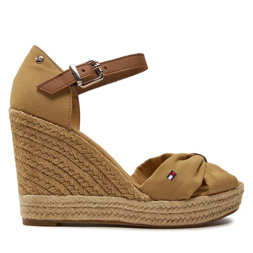 Espadrilles Tommy Hilfiger Basic Open Toe High Wedge FW0FW04784 Marron