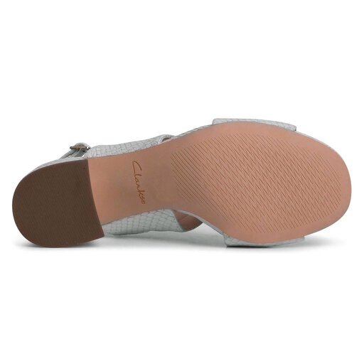 Clarks Women's Sheer55 Slingback Sandal – Snake-Effect Leather, 6cm Heel, Comfort Footbed