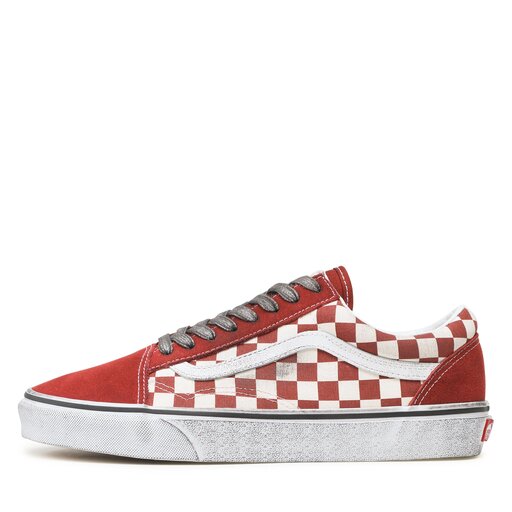 Vans old skool checkerboard red and white online