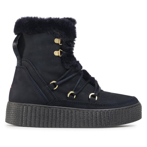 Botines Tommy Hilfiger Tommy Warm Lined Lace Up Bootie FW0FW05285 Azul marino zapatos.es