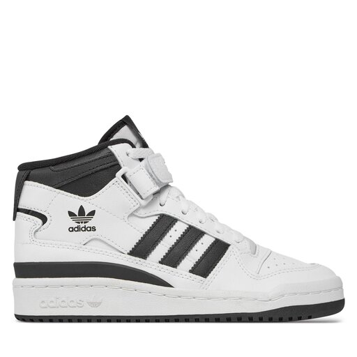 Black and white adidas high tops discount