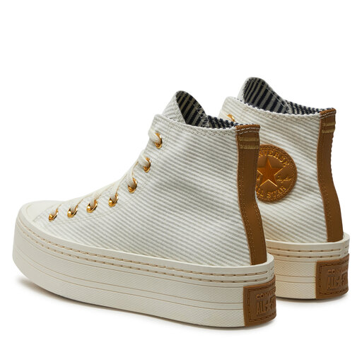 Converse chuck taylor all star lift ripple beige high top trainers new arrivals