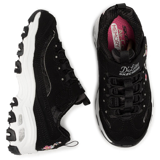 Skechers bright blossoms black hot sale