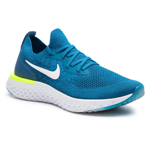Lirio capitalismo Pacífico Zapatos Nike Epic React Flyknit AQ0067 302 Green Abyss/White-Blue Force •  Www.zapatos.es