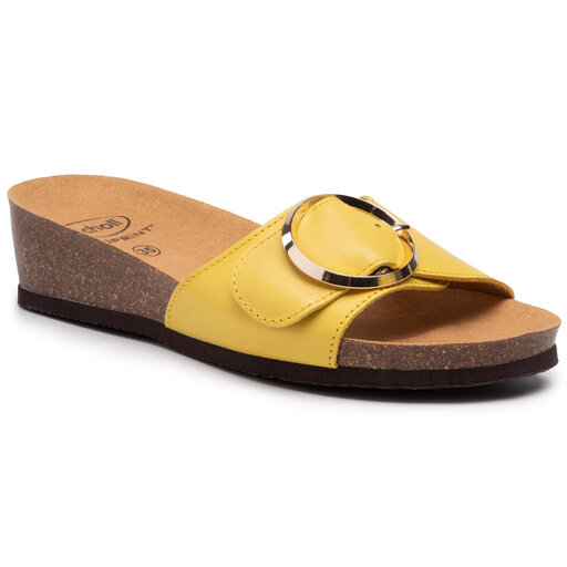 11orpheesjaune39 Ciabatte Donna - Taglia 39, Giallo, Pelle, Poliuretano