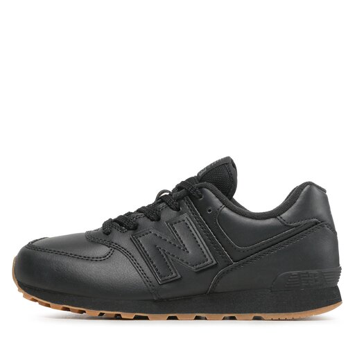 All black leather new balance 574 cheap