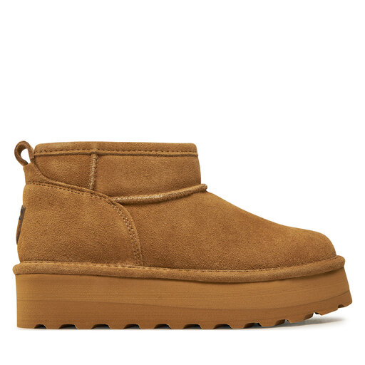 BEARPAW Women's Abby Boots – Classic Ankle Boots With Sheepskin Cuff & Decorative Buckle