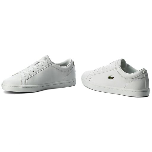 Lacoste white 2024 straightset trainers