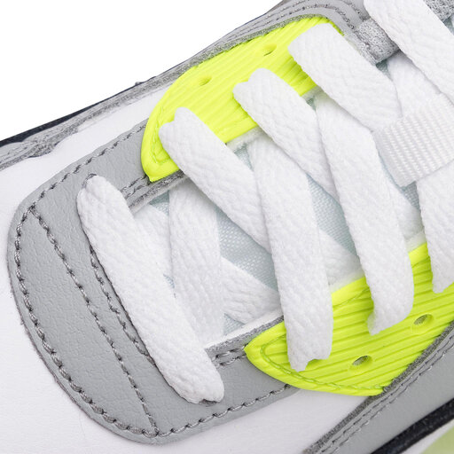 Air max 90 leather (gs) white / online particle grey