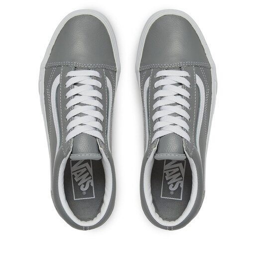 Vans old skool leather grey sale