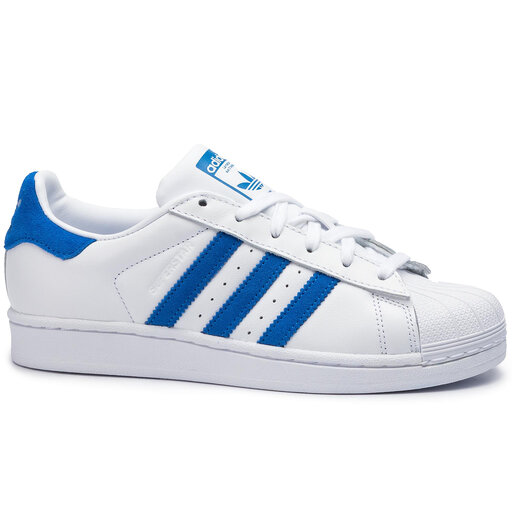 Superstar adidas blue and white on sale