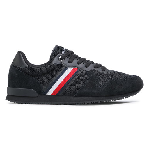 Laisvalaikio batai Tommy Hilfiger Iconic Material Mix Runner FM0FM03470  Black BDS • Www.eavalyne.lt