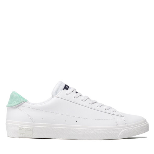 とみー Sneakersy Tommy Jeans Leather Low Cut Vulc EN0EN01627 Biały