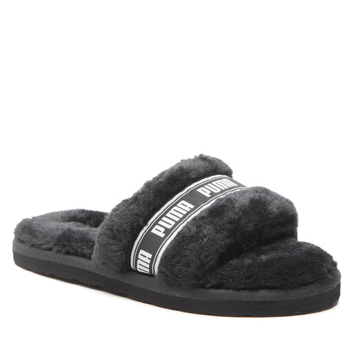 Tofflor Puma Fluff 384937 01 Puma Black Puma White eskor