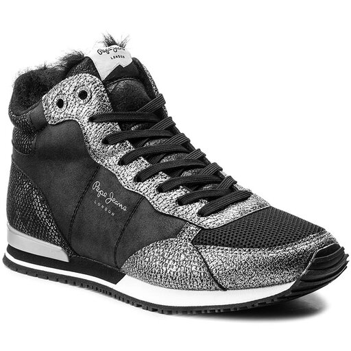 Sneakersy Pepe Jeans Gable Fur Bootie PLS30567 Smoke 926 eobuwie .pl