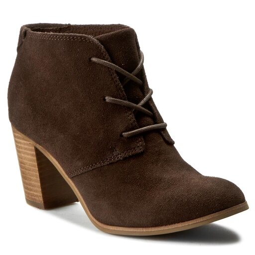 Stiefeletten Toms Lunata Lace Up 10008939 Chocolate Brown Suede