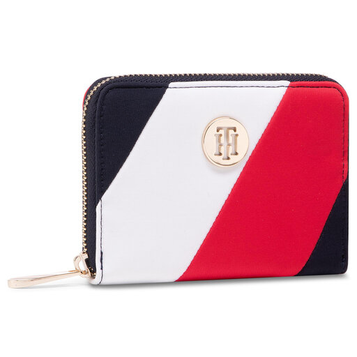 Pénztárca Tommy Hilfiger Poppy Med Za Corp AW0AW09540 Fehér
