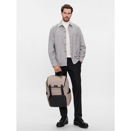Rucksack Tommy Hilfiger Th Lux Nylon Flap Backpack AM0AM11817 Beige eschuhe