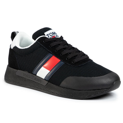 Sneakers Tommy Jeans Flexi Tommy Jeans Flag Sneaker EM0EM00400 Noir chaussures