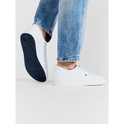 tommy essential leather trainers