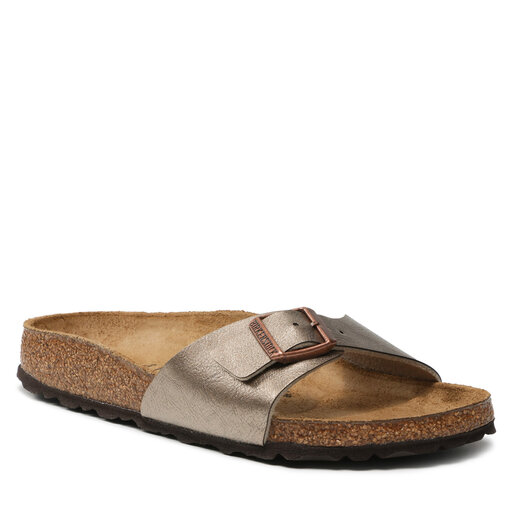 Birkenstock madrid electric metallic taupe best sale