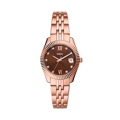 Fossil Scarlette Mini ES5324 Brown Rose Gold epapoutsia.gr