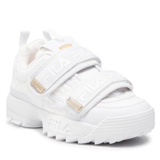 Fila disruptor white and gold