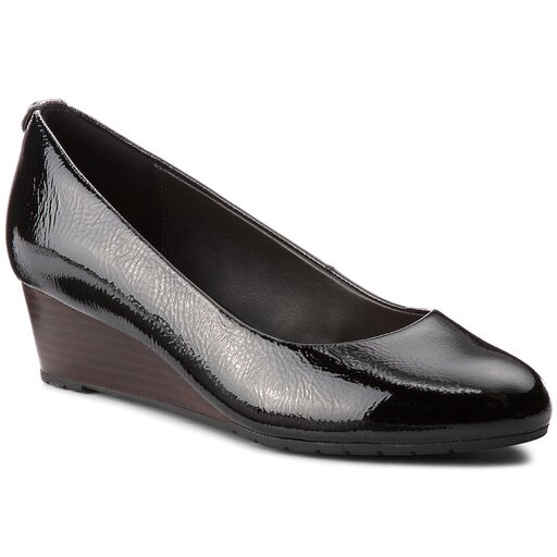 Clarks vendra bloom black leather sales