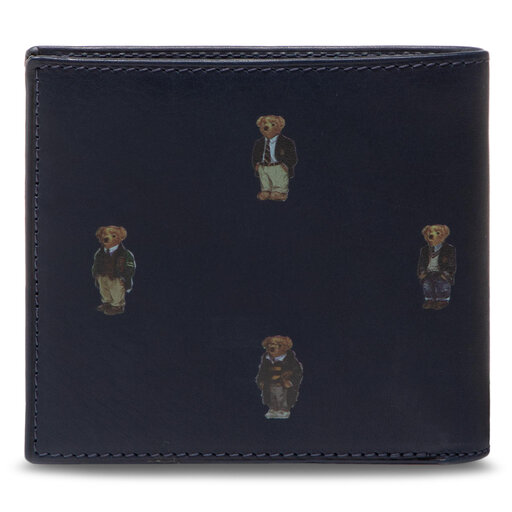 Portafoglio grande da uomo Polo Ralph Lauren Bear Bf 405826008001 Blu scuro escarpe