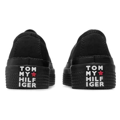 Tennis Tommy Hilfiger Corporate Flatform Sneaker FW0FW02456 Noir chaussures
