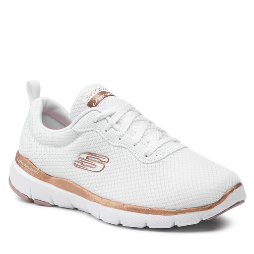 White skechers with roses sale