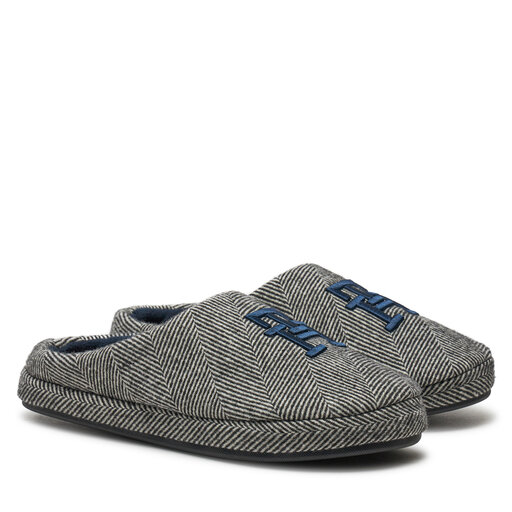 Hausschuhe Tommy Hilfiger Embroi Herringbone House Shoe FM0FM05539 Schwarz