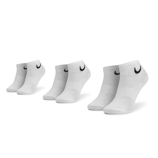 montaje Perseo Conclusión 3 pares de calcetines cortos unisex Nike SX7677 100 Blanco • Www.zapatos.es